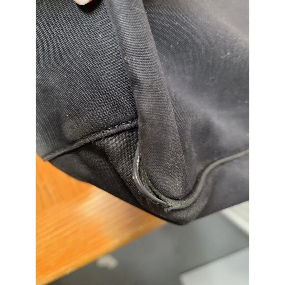 Coach Black Nylon Leather Trim Computer Messenger Tote Laptop Crossbody 6437 B